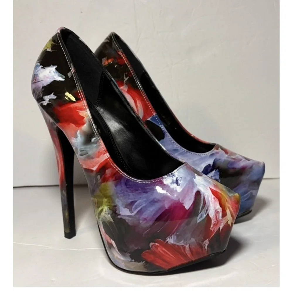LILIANA Platform Women's Size 7 Multicolor Stiletto Heels